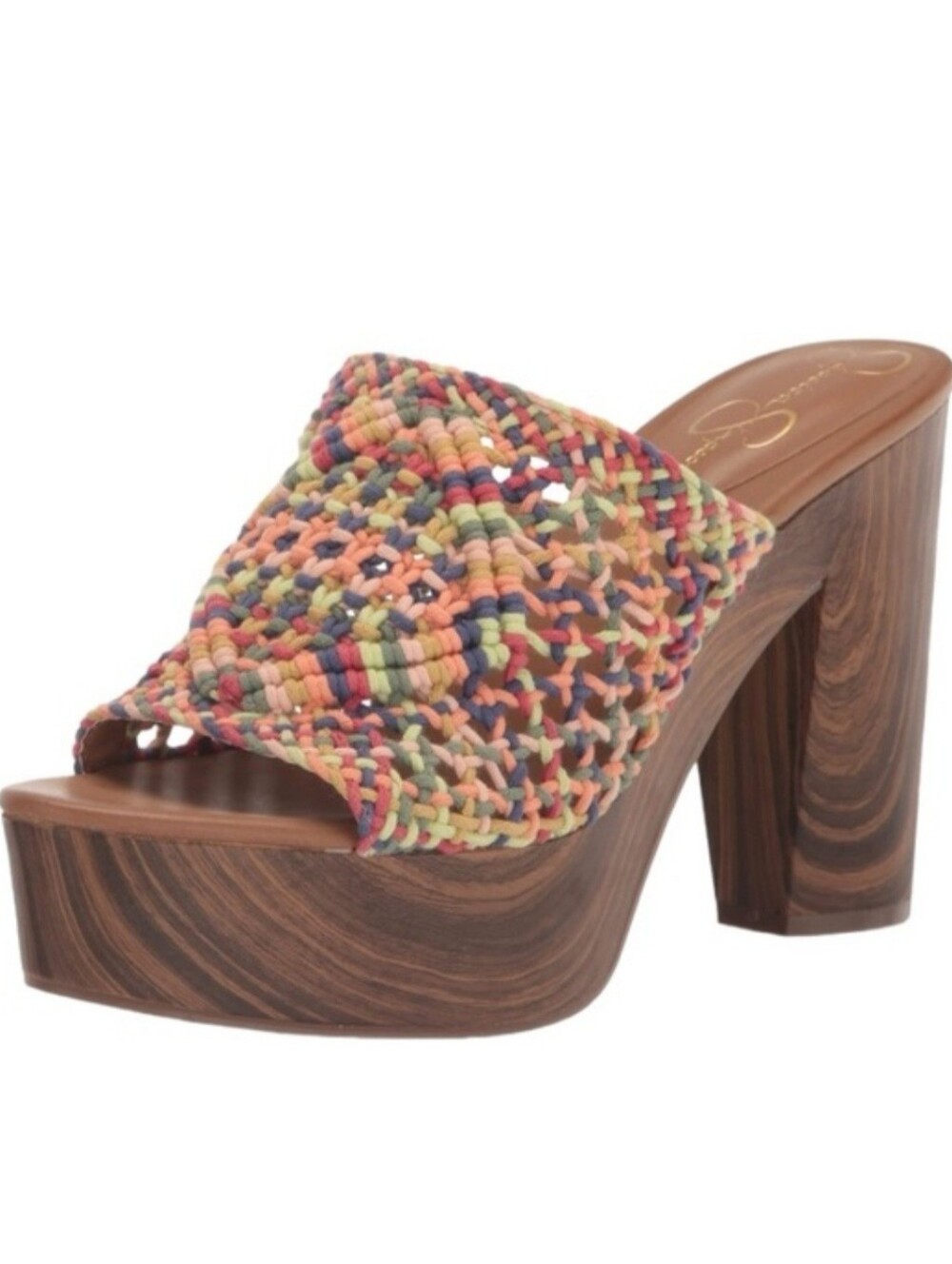 Jessica Simpson Multicolor Woven Platform Mule